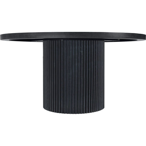 Belinda 60" Solid Wood and Oak Veneer Dining Table in Black