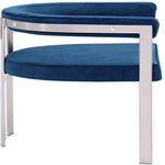 Marcello Stone Velvet Upholstered Dining Chair in Navy