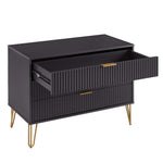 Dumbo 35" Fluted Dresser (3-Drawer) in Black