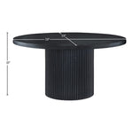 Belinda 60" Solid Wood and Oak Veneer Dining Table in Black