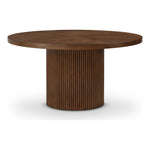 Belinda 60" Solid Wood and Oak Veneer Dining Table in Brown