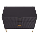 Dumbo 35" Fluted Dresser (3-Drawer) in Black