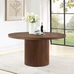 Belinda 60" Solid Wood and Oak Veneer Dining Table in Brown