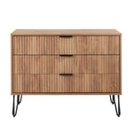 Dumbo 35" Fluted Dresser (3-Drawer) in Golden Brown