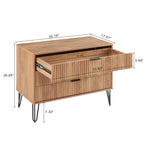 Dumbo 35" Fluted Dresser (3-Drawer) in Golden Brown