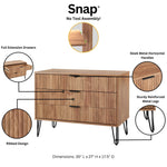 Dumbo 35" Fluted Dresser (3-Drawer) in Golden Brown