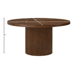Belinda 60" Solid Wood and Oak Veneer Dining Table in Brown