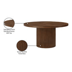 Belinda 60" Solid Wood and Oak Veneer Dining Table in Brown