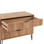 Dumbo 35" Fluted Dresser (3-Drawer) in Golden Brown