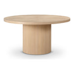 Belinda 60" Solid Wood and Oak Veneer Dining Table in Natural