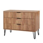 Dumbo 35" Fluted Dresser (3-Drawer) in Golden Brown