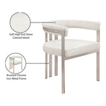 Marcello Stone Velvet Upholstered Dining Chair in Stone