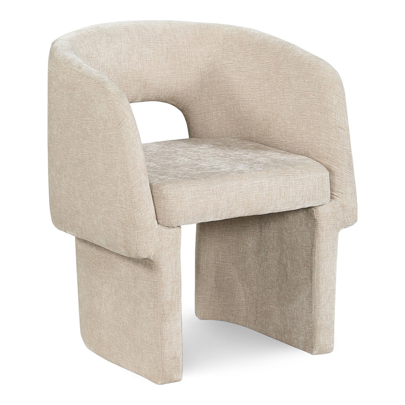 Emmet Chenille Fabric Upholstered Dining / Accent Chair in Beige