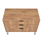 Dumbo 35" Fluted Dresser (3-Drawer) in Golden Brown