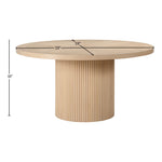 Belinda 60" Solid Wood and Oak Veneer Dining Table in Natural