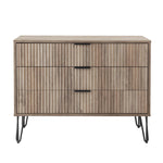 Dumbo 35" Fluted Dresser (3-Drawer) in Rustic Gray
