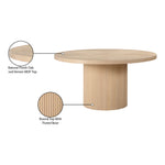 Belinda 60" Solid Wood and Oak Veneer Dining Table in Natural