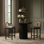 Belinda Oak Veneer And Solid Wood Counter Height Table in Black