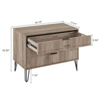 Dumbo 35" Fluted Dresser (3-Drawer) in Rustic Gray