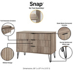 Dumbo 35" Fluted Dresser (3-Drawer) in Rustic Gray