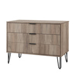 Dumbo 35" Fluted Dresser (3-Drawer) in Rustic Gray
