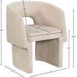Emmet Chenille Fabric Upholstered Dining / Accent Chair in Beige