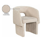 Emmet Chenille Fabric Upholstered Dining / Accent Chair in Beige