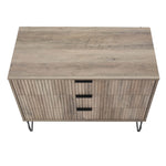 Dumbo 35" Fluted Dresser (3-Drawer) in Rustic Gray