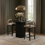 Belinda Oak Veneer And Solid Wood Counter Height Table in Black