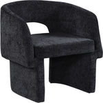 Emmet Chenille Fabric Upholstered Dining / Accent Chair in Black