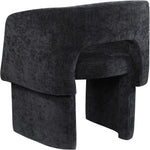 Emmet Chenille Fabric Upholstered Dining / Accent Chair in Black