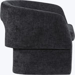 Emmet Chenille Fabric Upholstered Dining / Accent Chair in Black