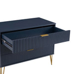 Dumbo 35" Fluted Dresser (3-Drawer) in Midnight Blue