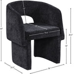 Emmet Chenille Fabric Upholstered Dining / Accent Chair in Black