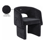 Emmet Chenille Fabric Upholstered Dining / Accent Chair in Black