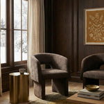 Emmet Chenille Fabric Upholstered Dining / Accent Chair in Brown