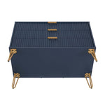 Dumbo 35" Fluted Dresser (3-Drawer) in Midnight Blue