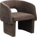 Emmet Chenille Fabric Upholstered Dining / Accent Chair in Brown