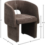 Emmet Chenille Fabric Upholstered Dining / Accent Chair in Brown