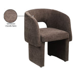 Emmet Chenille Fabric Upholstered Dining / Accent Chair in Brown