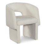 Emmet Chenille Fabric Upholstered Dining / Accent Chair in Cream