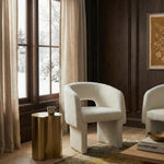 Emmet Chenille Fabric Upholstered Dining / Accent Chair in Cream