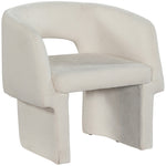 Emmet Chenille Fabric Upholstered Dining / Accent Chair in Cream