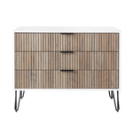 Dumbo 35" Fluted Dresser (3-Drawer) in Rustic Gray and White