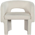 Emmet Chenille Fabric Upholstered Dining / Accent Chair in Cream