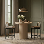 Belinda Oak Veneer And Solid Wood Counter Height Table in Natural