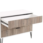 Dumbo 35" Fluted Dresser (3-Drawer) in Rustic Gray and White