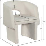 Emmet Chenille Fabric Upholstered Dining / Accent Chair in Cream
