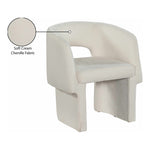 Emmet Chenille Fabric Upholstered Dining / Accent Chair in Cream