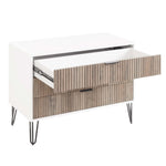 Dumbo 35" Fluted Dresser (3-Drawer) in Rustic Gray and White